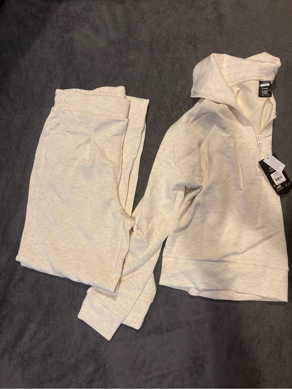 Avia Cream Two-Piece Pullover & Jogger Set